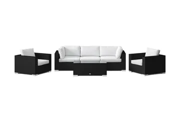 Bahamas utomhus soffgrupp 5-sits med två fåtöljer och bord - Svart - Utemöbler & utemiljö - Loungemöbler - Loungeset & loungegrupp
