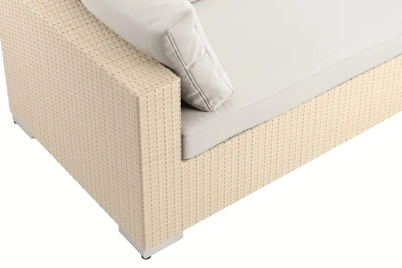 Bahamas utomhus soffgrupp 6-sits med två fåtöljer och bord med hylla - Beige - Utemöbler & utemiljö - Loungemöbler - Loungeset & loungegrupp