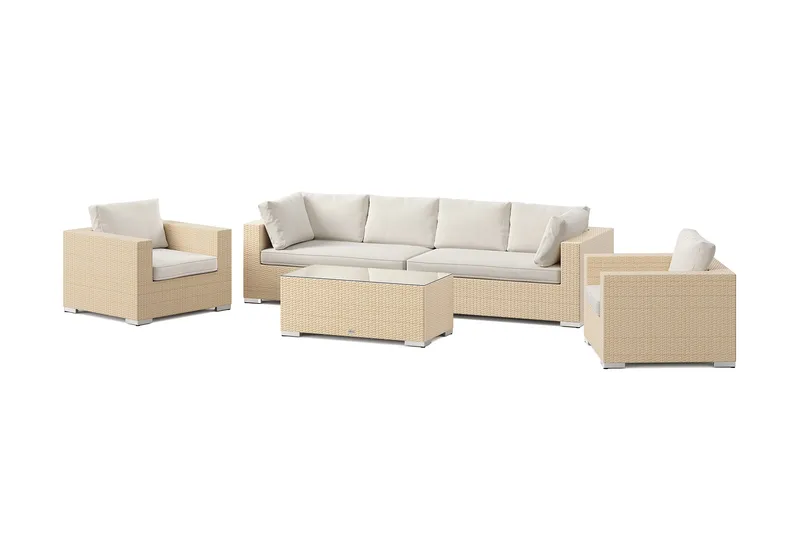 Bahamas utomhus soffgrupp 6-sits med två fåtöljer och bord, Sand