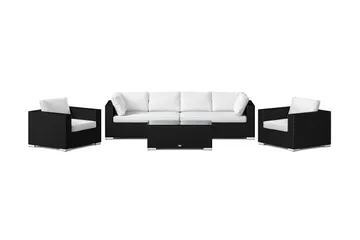 Bahamas utomhus soffgrupp 6-sits med två fåtöljer och bord - Svart - Utemöbler & utemiljö - Loungemöbler - Loungeset & loungegrupp