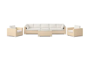 Bahamas utomhus soffgrupp 7-sits med två fåtöljer och bord - Beige - Utemöbler & utemiljö - Loungemöbler - Loungeset & loungegrupp