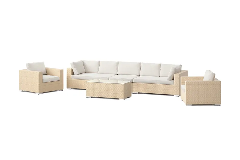 Bahamas utomhus soffgrupp 7-sits med två fåtöljer och bord, Sand