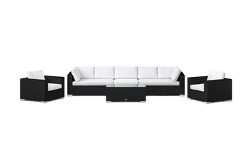 Bahamas utomhus soffgrupp 7-sits med två fåtöljer och bord - Svart - Utemöbler & utemiljö - Loungemöbler - Loungeset & loungegrupp
