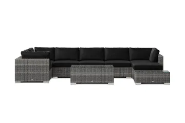Bahamas utomhus U-soffa 7-sits vändbar divan med öppet avslut och bord - Grå - Utemöbler & utemiljö - Loungemöbler - Loungeset & loungegrupp