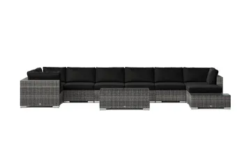 Bahamas utomhus U-soffa 8-sits vändbar divan med öppet avslut och bord - Grå - Utemöbler & utemiljö - Loungemöbler - Loungeset & loungegrupp