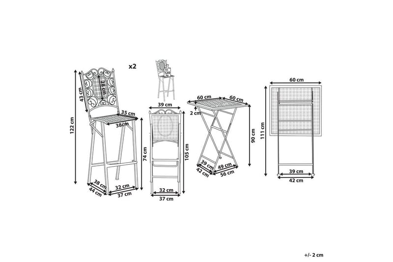 Baruppsättning Bormio - Utemöbler & utemiljö - Utegrupp - Cafegrupp & cafeset