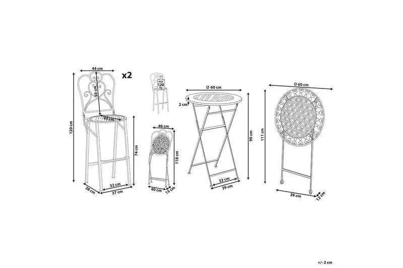 Baruppsättning Trieste - Utemöbler & utemiljö - Utegrupp - Cafegrupp & cafeset