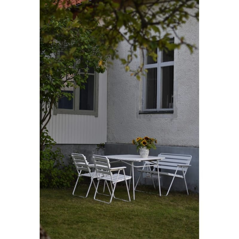 Bordsgruppset Varax Retro 403 + 2 st 305 + 302 Vit - Vit - Utemöbler & utemiljö - Utegrupp - Matgrupp utomhus
