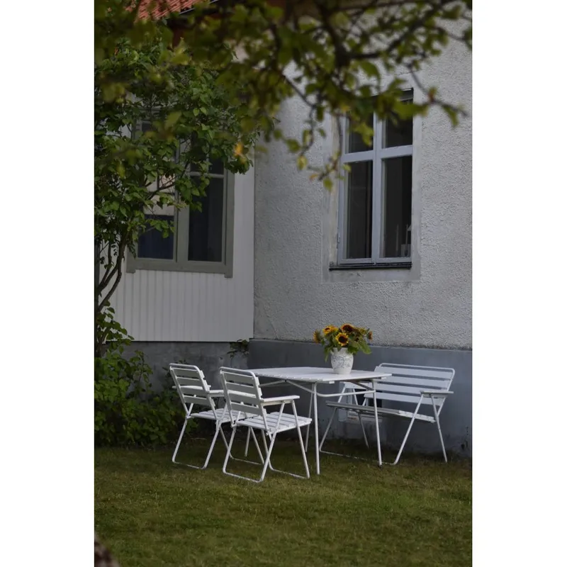 Bordsgruppset Varax Retro 403 + 2 st 305 + 302 Vit - Vit - Utemöbler & utemiljö - Utegrupp - Matgrupp utomhus
