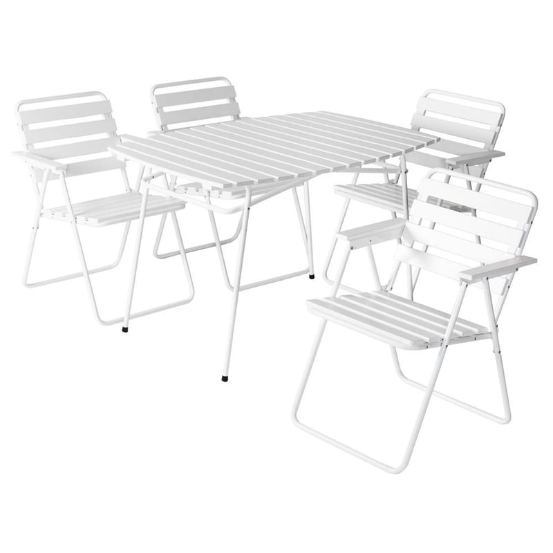 Bordsgruppset Varax Retro 403 + 4 st 305 Vit, Vit