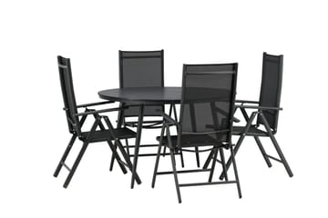 Break Matbord Utomhus 120 cm Rund med 4 Break Positionsstol Svart - Utemöbler & utemiljö - Utegrupp - Matgrupp utomhus