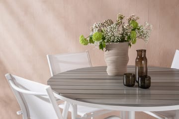 Break Matgrupp Utomhus 120 cm Rund med 4 Santorini Utestolar - Grå - Utemöbler & utemiljö - Utegrupp - Matgrupp utomhus