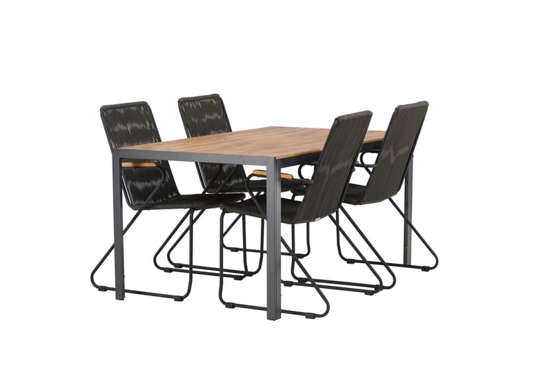 Break Matgrupp Utomhus 150 cm + 4 st Bois Karmstolar - Svart/Brun - Utemöbler & utemiljö - Utegrupp - Matgrupp utomhus