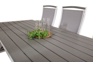 Break Matgrupp Utomhus 205 cm + 6 st Albany PositionssUtestolar - Grå /Vit - Utemöbler & utemiljö - Utegrupp - Matgrupp utomhus