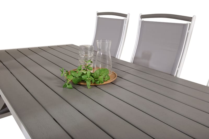 Break Matgrupp Utomhus 205 cm + 6 st Albany PositionssUtestolar - Grå /Vit - Utemöbler & utemiljö - Utegrupp - Matgrupp utomhus