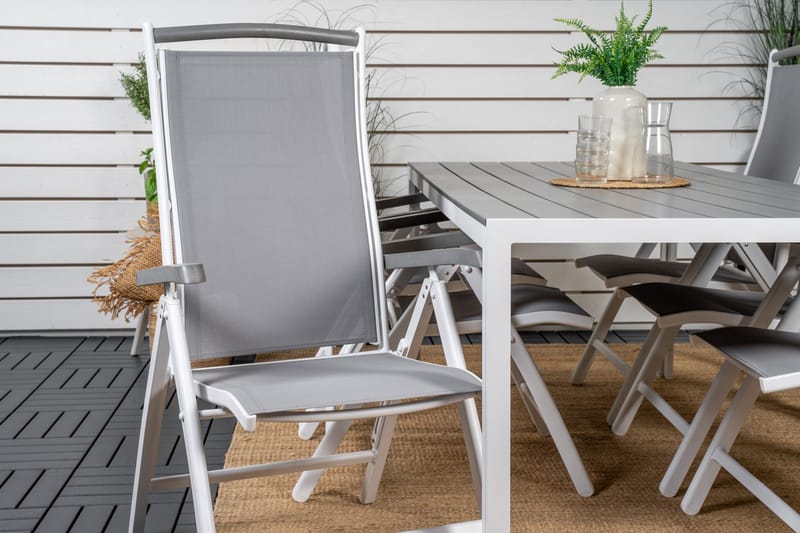 Break Matgrupp Utomhus 205 cm + 6 st Albany PositionssUtestolar - Grå /Vit - Utemöbler & utemiljö - Utegrupp - Matgrupp utomhus