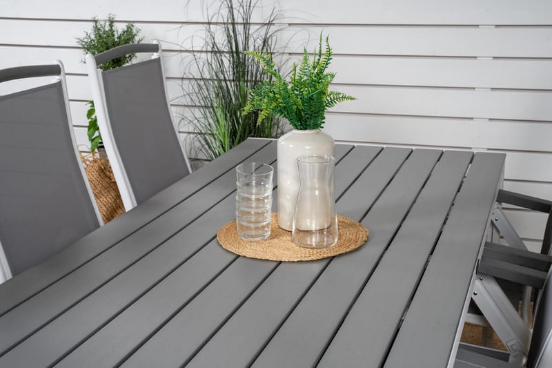 Break Matgrupp Utomhus 205 cm + 6 st Albany PositionssUtestolar - Grå /Vit - Utemöbler & utemiljö - Utegrupp - Matgrupp utomhus