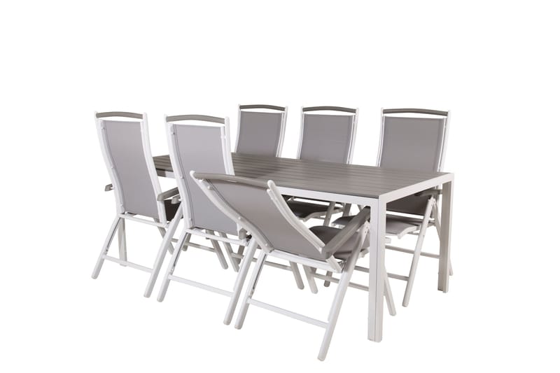 Break Matgrupp Utomhus 205 cm + 6 st Albany PositionssUtestolar - Grå /Vit - Utemöbler & utemiljö - Utegrupp - Matgrupp utomhus