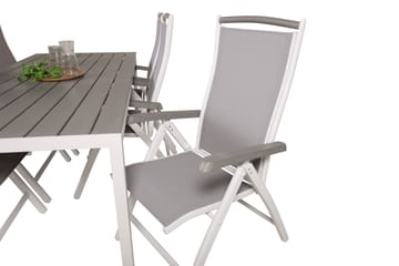 Break Matgrupp Utomhus 205 cm + 6 st Albany PositionssUtestolar - Grå /Vit - Utemöbler & utemiljö - Utegrupp - Matgrupp utomhus