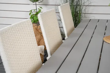 Break Matgrupp Utomhus 205 cm + 6 st Anna Matstolar Utomhusar - Grå /Vit - Utemöbler & utemiljö - Utegrupp - Matgrupp utomhus