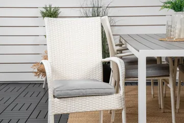 Break Matgrupp Utomhus 205 cm + 6 st Anna Matstolar Utomhusar - Grå /Vit - Utemöbler & utemiljö - Utegrupp - Matgrupp utomhus