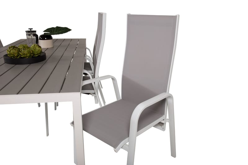 Break Matgrupp Utomhus 205 cm + 6 st Copacabana Reclinerstol Utomhusar - Grå /Vit - Utemöbler & utemiljö - Utegrupp - Matgrupp utomhus