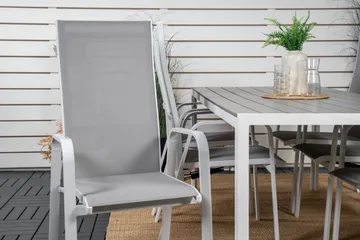 Break Matgrupp Utomhus 205 cm + 6 st Copacabana Reclinerstol Utomhusar - Grå /Vit - Utemöbler & utemiljö - Utegrupp - Matgrupp utomhus