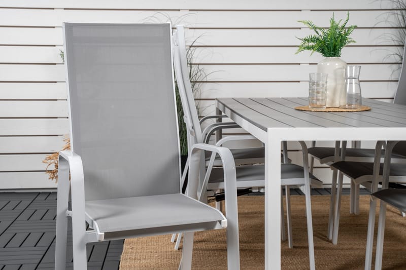 Break Matgrupp Utomhus 205 cm + 6 st Copacabana Reclinerstol Utomhusar - Grå /Vit - Utemöbler & utemiljö - Utegrupp - Matgrupp utomhus