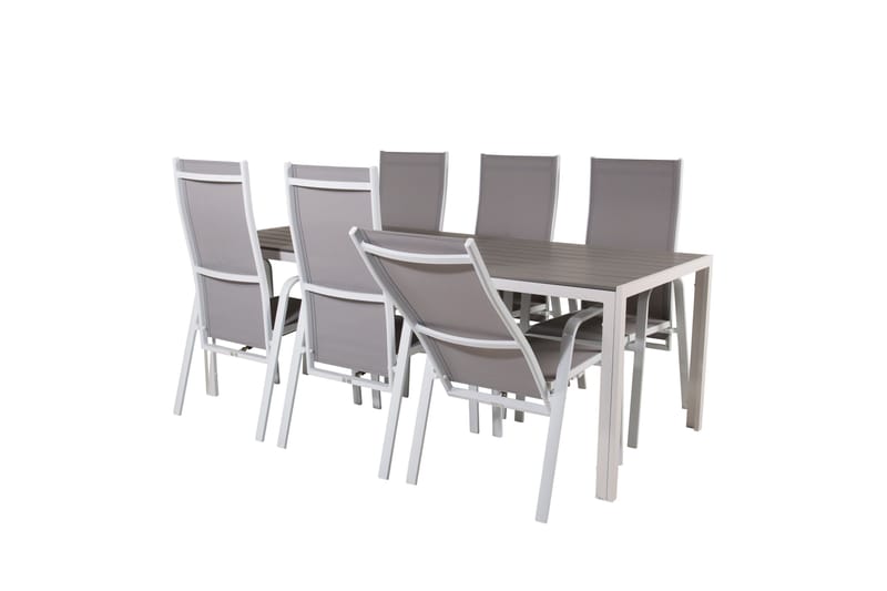 Break Matgrupp Utomhus 205 cm + 6 st Copacabana Reclinerstol Utomhusar - Grå /Vit - Utemöbler & utemiljö - Utegrupp - Matgrupp utomhus