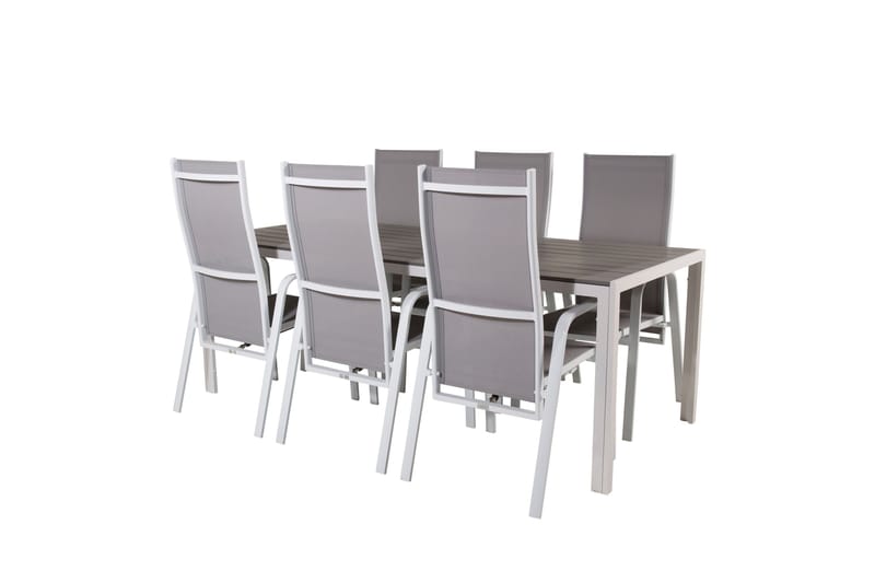 Break Matgrupp Utomhus 205 cm + 6 st Copacabana Reclinerstol Utomhusar - Grå /Vit - Utemöbler & utemiljö - Utegrupp - Matgrupp utomhus