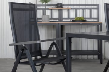 Break Matgrupp Utomhus 205cm + 6 Albany Positionsstolar Svart/Grå - Venture Home - Utemöbler & utemiljö - Utegrupp - Matgrupp utomhus