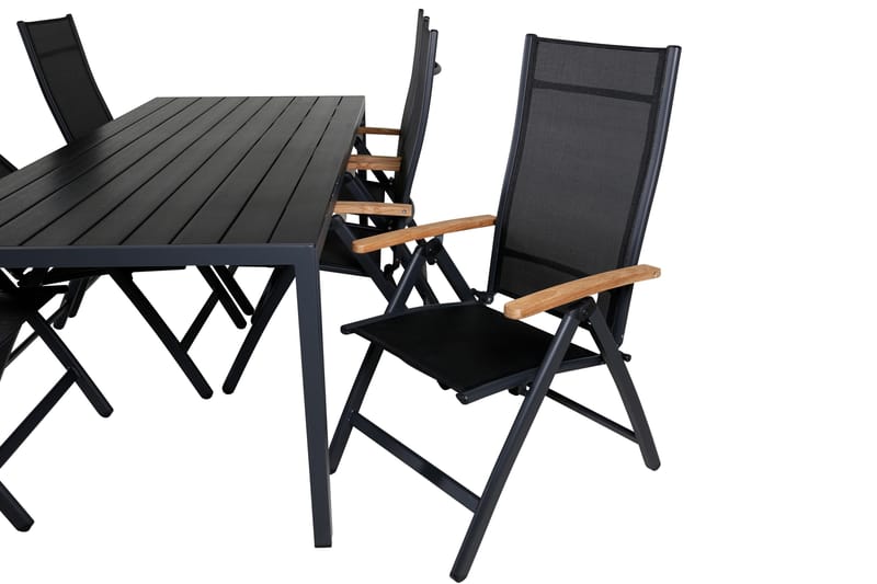Break Matgrupp Utomhus 205cm + 6 Panama Positionsstolar Svart/Grå - Venture Home - Utemöbler & utemiljö - Utegrupp - Matgrupp utomhus