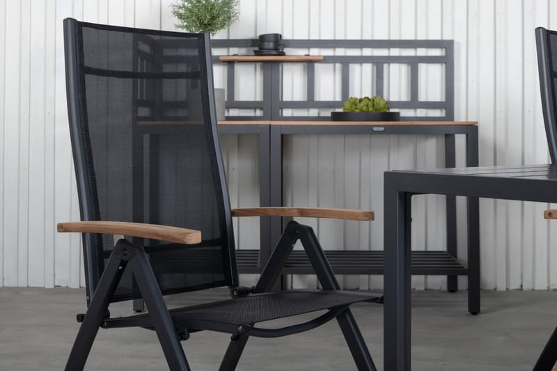 Break Matgrupp Utomhus 205cm + 6 Panama Positionsstolar Svart/Grå - Venture Home - Utemöbler & utemiljö - Utegrupp - Matgrupp utomhus