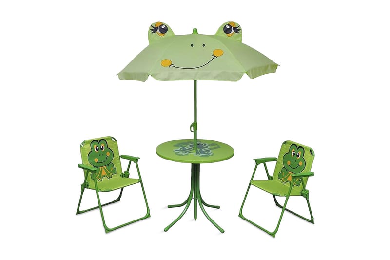 Cafébord för barn med parasoll 3 delar grön - Grön - Cafegrupp & cafeset