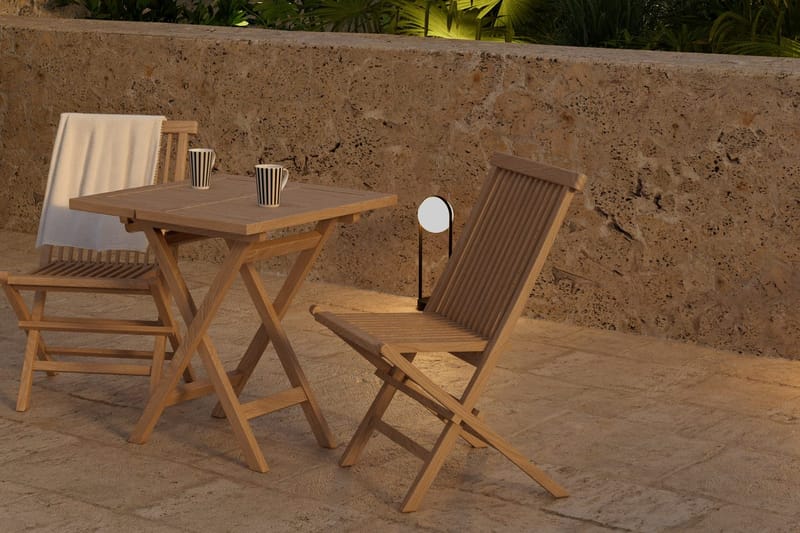 Cafébord Kenya 70 cm Utomhus med 2 Kenya Utestol Hopfällbar - Utemöbler & utemiljö - Utegrupp - Cafegrupp & cafeset
