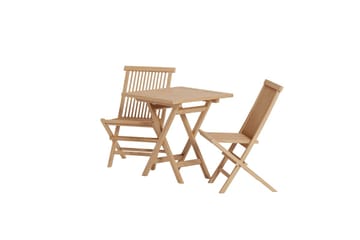 Cafébord Kenya 70 cm Utomhus med 2 Kenya Utestol Hopfällbar - Utemöbler & utemiljö - Utegrupp - Cafegrupp & cafeset