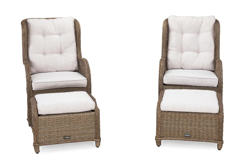 Öronlappsfåtölj Marcus med Fotpall m Dyna 2-pack - Natur - Utemöbler & utemiljö - Utegrupp - Cafegrupp & cafeset