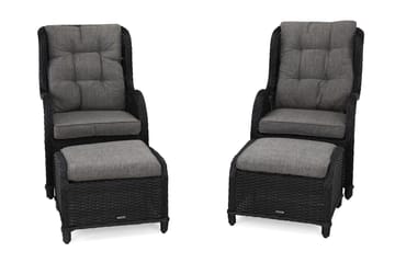 Öronlappsfåtölj Marcus med Fotpall m Dyna 2-pack - Svart - Utemöbler & utemiljö - Utegrupp - Cafegrupp & cafeset