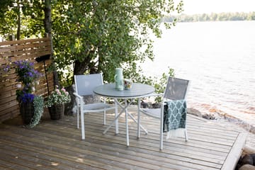 Cafégrupp + 4 Utestolar Parma - Grå/Vit - Utemöbler & utemiljö - Utegrupp - Cafegrupp & cafeset