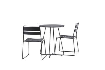 Bacong Caféset Rund 60 cm + 2 st Lina Matstolar - Svart - Utemöbler & utemiljö - Utegrupp - Cafegrupp & cafeset