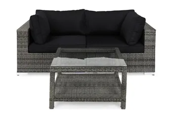 Bahamas Loungegrupp 2-sits Bord 75x75 - Grå - Utemöbler & utemiljö - Utegrupp - Cafegrupp & cafeset