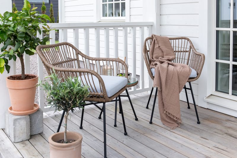 Balkonggrupp Viga 2-sits Svart - Venture Home - Utemöbler & utemiljö - Utegrupp - Cafegrupp & cafeset