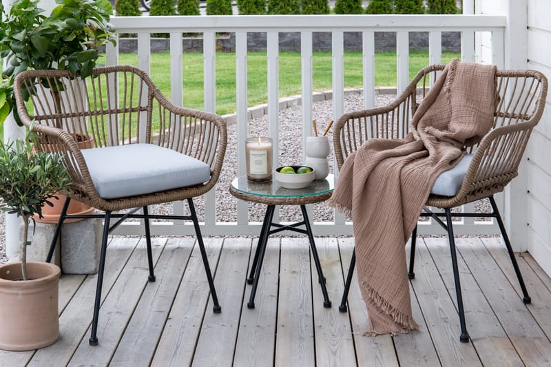 Balkonggrupp Viga 2-sits Svart - Venture Home - Utemöbler & utemiljö - Utegrupp - Cafegrupp & cafeset