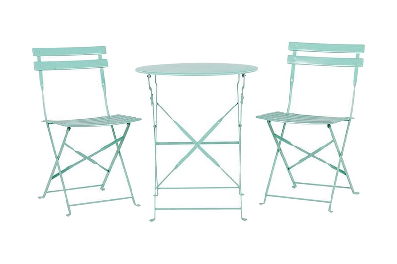Balkongset Alatri 60 cm + 2 Utestolar - Mintgrön - Utemöbler & utemiljö - Utegrupp - Cafegrupp & cafeset