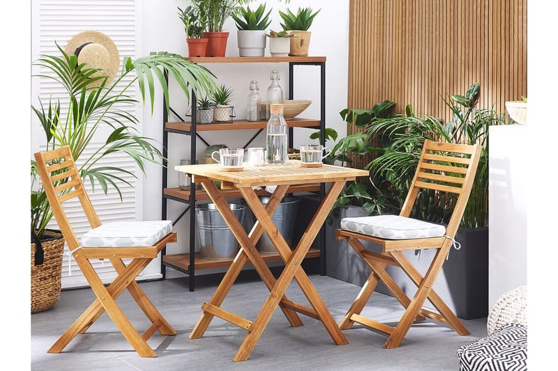 Balkongset av bord och 2 stolar brun/mintgrön FIJI - Cafegrupp & cafeset