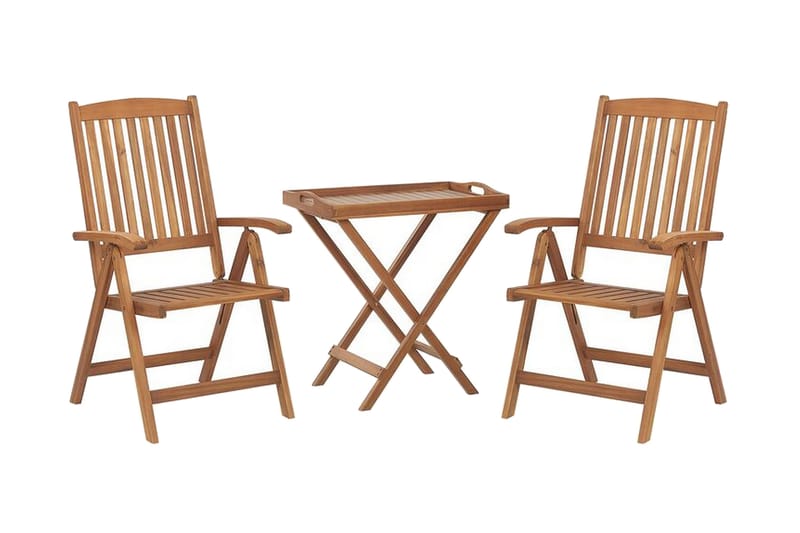 Balkongset av Utebord och 2 Utestolar blå JAVA - Trä/natur - Utemöbler & utemiljö - Utegrupp - Cafegrupp & cafeset