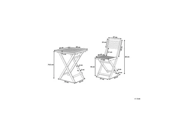 Balkongset av Utebord och 2 Utestolar brun/mintgrön FIJI - Vit - Utemöbler & utemiljö - Utegrupp - Cafegrupp & cafeset