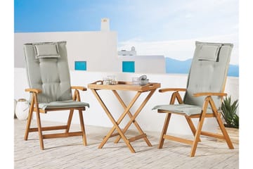 Balkongset av Utebord och 2 Utestolar gråbeige JAVA - Trä/natur - Utemöbler & utemiljö - Utegrupp - Cafegrupp & cafeset