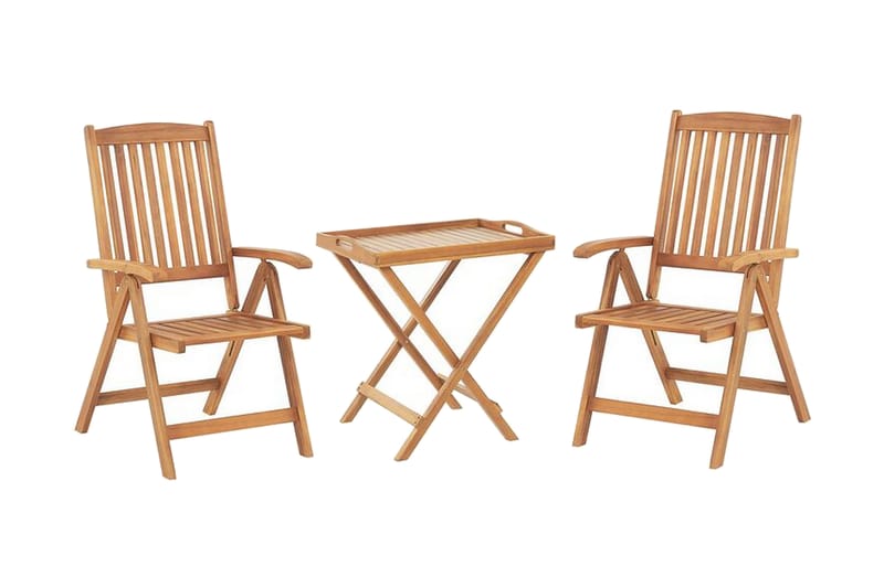 Balkongset av Utebord och 2 Utestolar gråbeige JAVA - Trä/natur - Utemöbler & utemiljö - Utegrupp - Cafegrupp & cafeset
