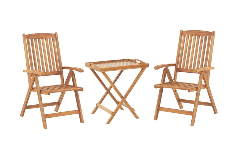 Balkongset av Utebord och 2 Utestolar krämvit JAVA - Trä/natur - Utemöbler & utemiljö - Utegrupp - Cafegrupp & cafeset
